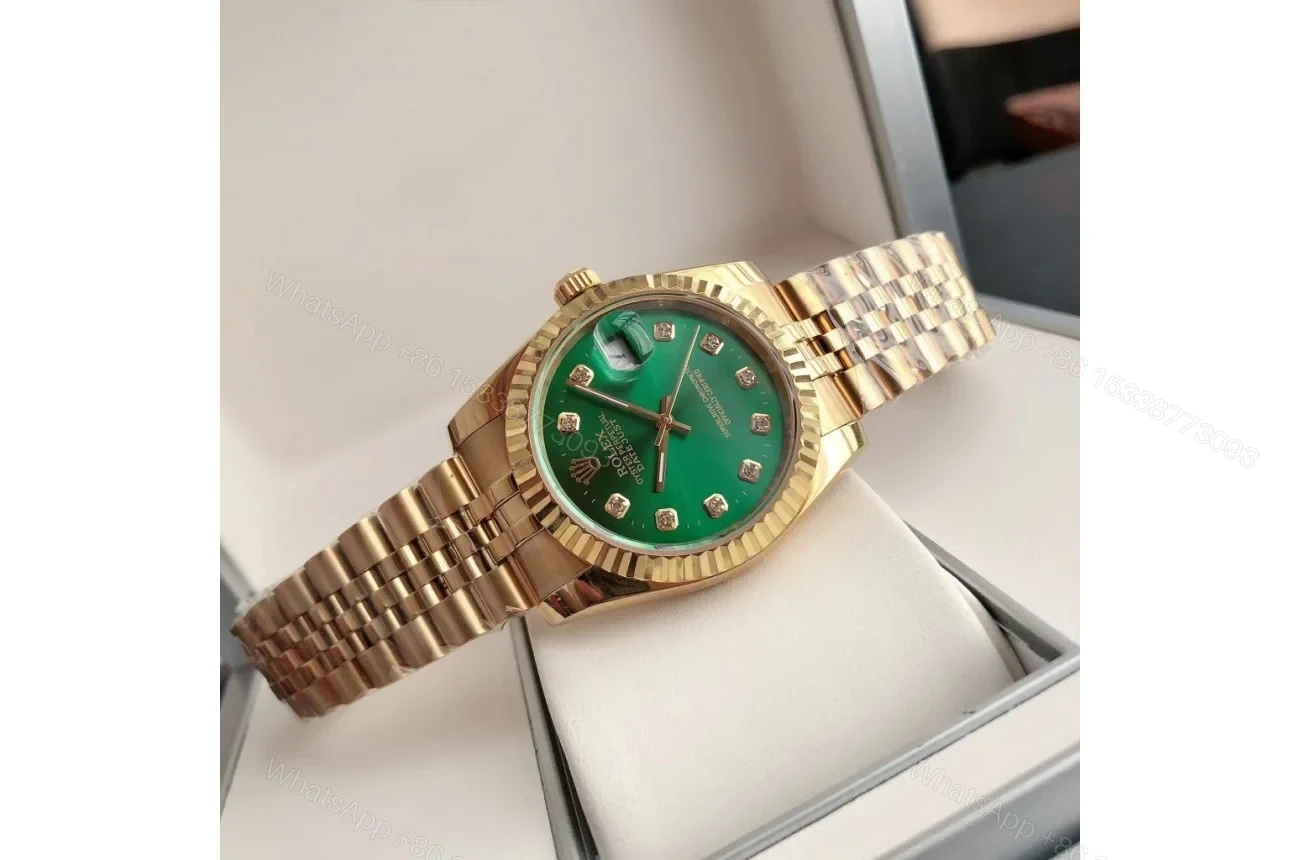 View 6 of Replica Rolex Datejust RG/RG Jub Green/Dial 36/28 mm