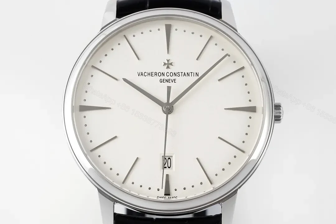 View 2 of JJ Factory Vacheron Constantin Patrimony 85180 Series Watch – Silver and Black, Minimalist Style, 40MM Case, 1950s Inspired Design