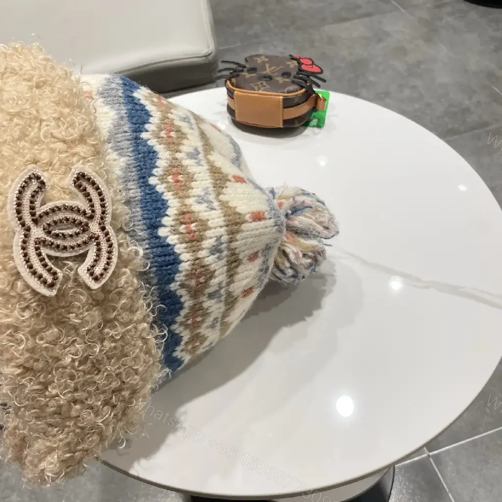 View 4 of Cozy Alpine Knit Beanie with Faux Shearling Brim and Patch