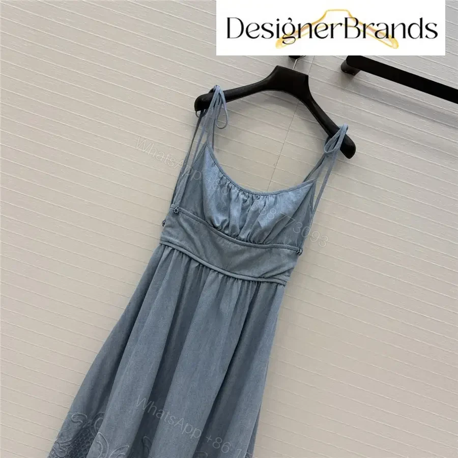 View 2 of Zimmermann Mahon Cutout Embroidered Denim Midi Dress