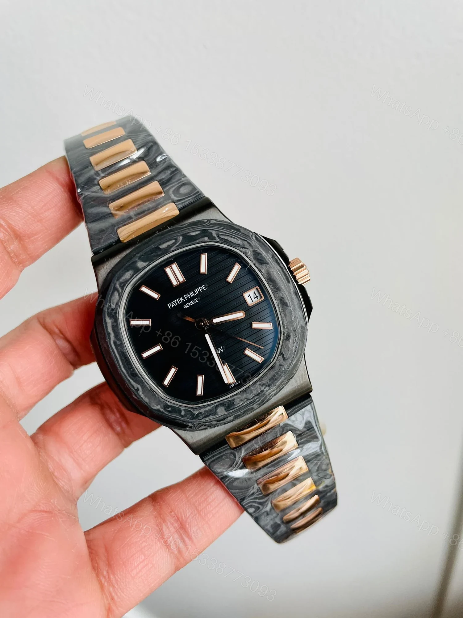 Replica Patek Philippe Nautilus DiW Carbon Black Dial — view 1