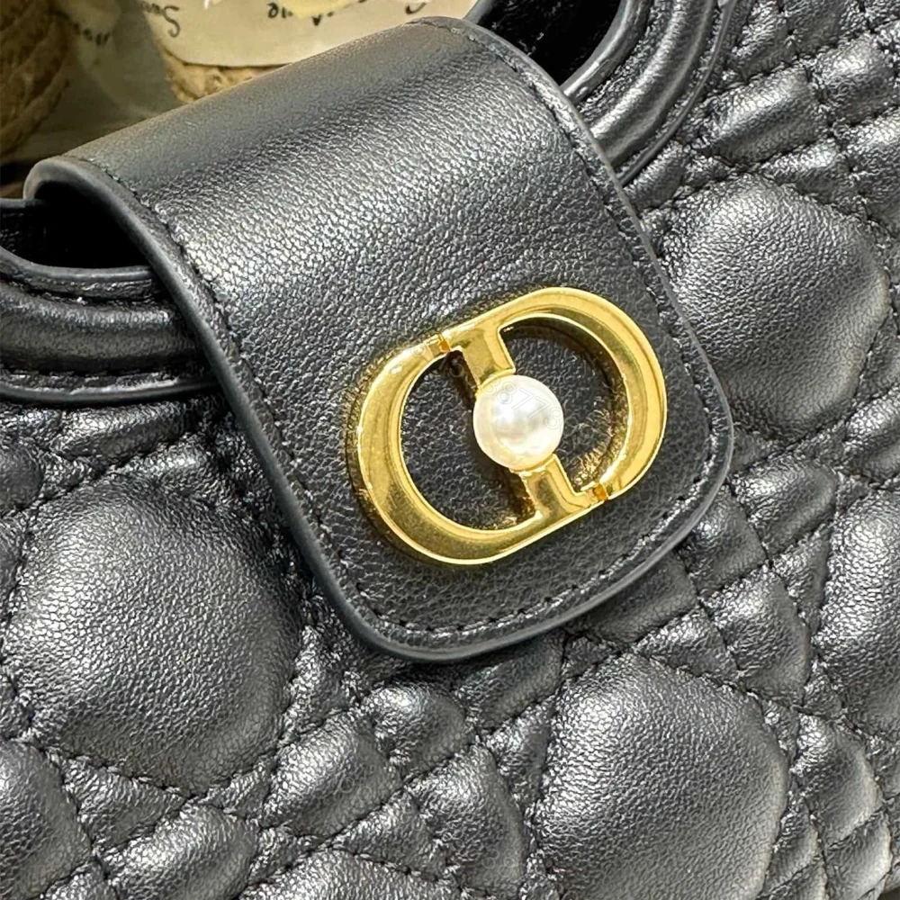 View 4 of 高仿Dior*JolieHandle系列S312M900環扣小羊皮手提包黑色免檢版
