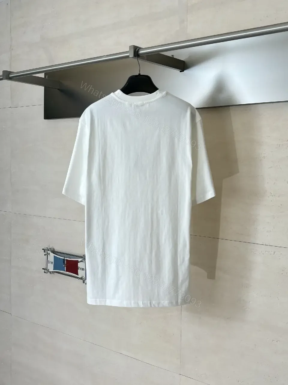 View 7 of Neutral Cotton Logo Tee: Minimalist Luxe, Soft-Drape, Durable