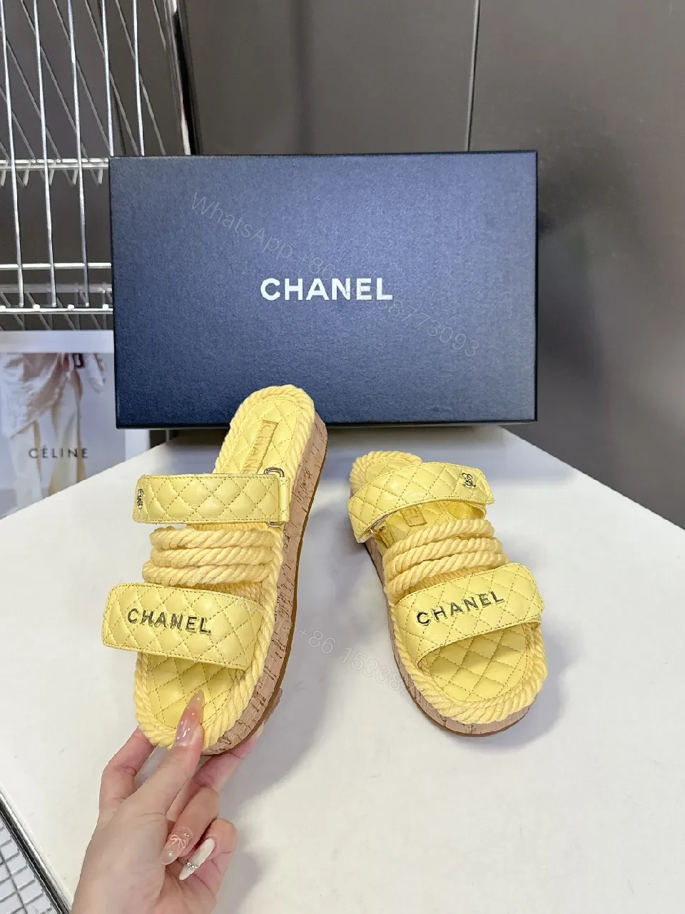View 8 of Sunny Quilted Rope Slip-Ons - Casual Luxe Sneakers