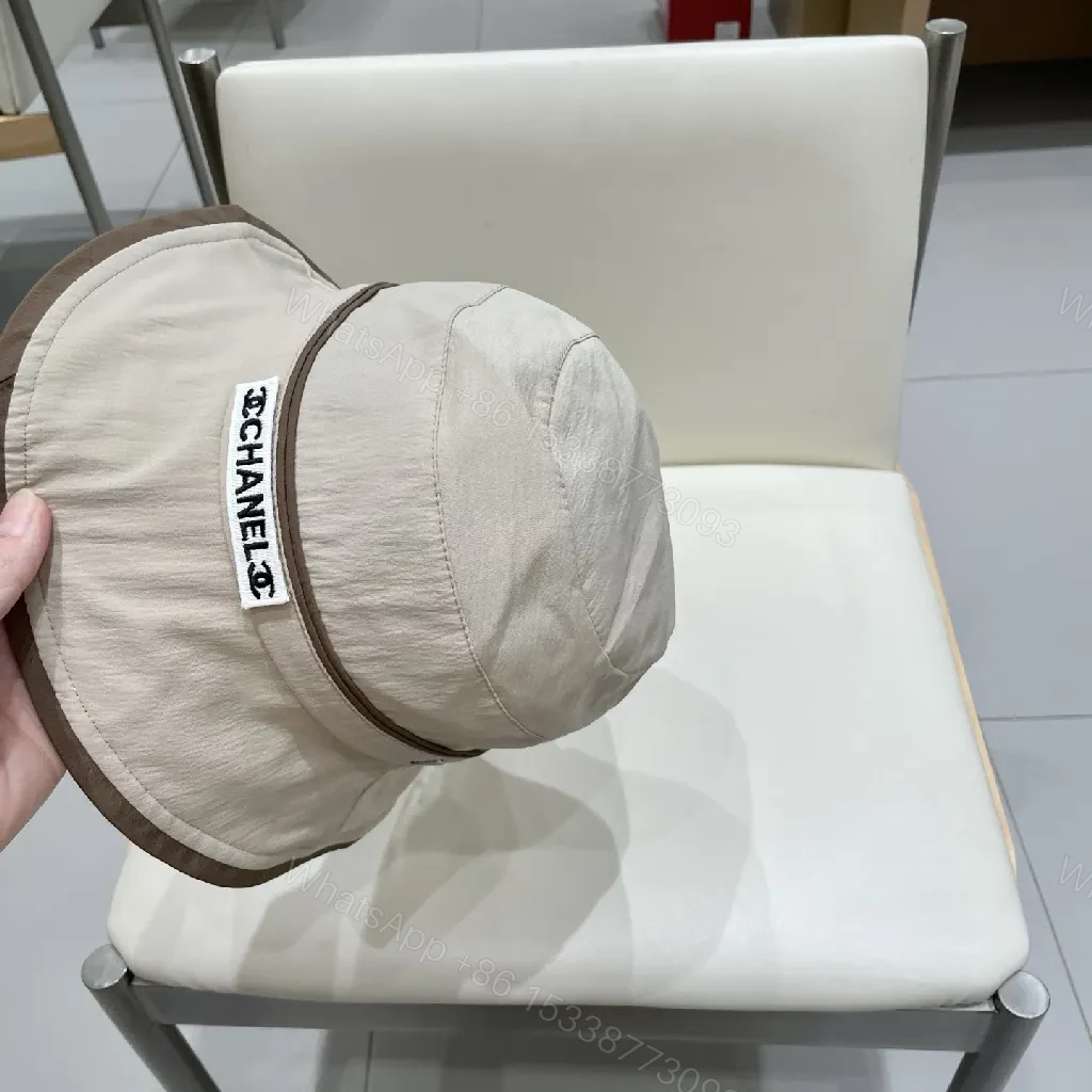 View 2 of Beige Lightweight Bucket Hat with Subtle Logo Patch, Classic Style