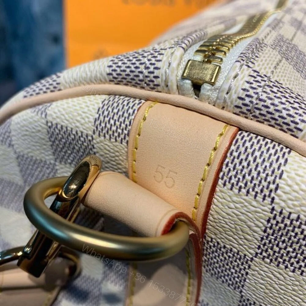 View 11 of Louis Vuitton Keepall Bandouliere 55 Damier Azur Canvas 55Cm LV N41429