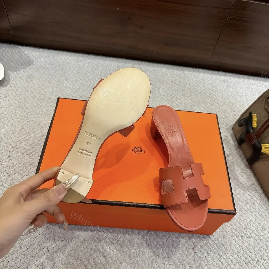 View 2 of Terracotta Leather Structured Sandal with Block Heel