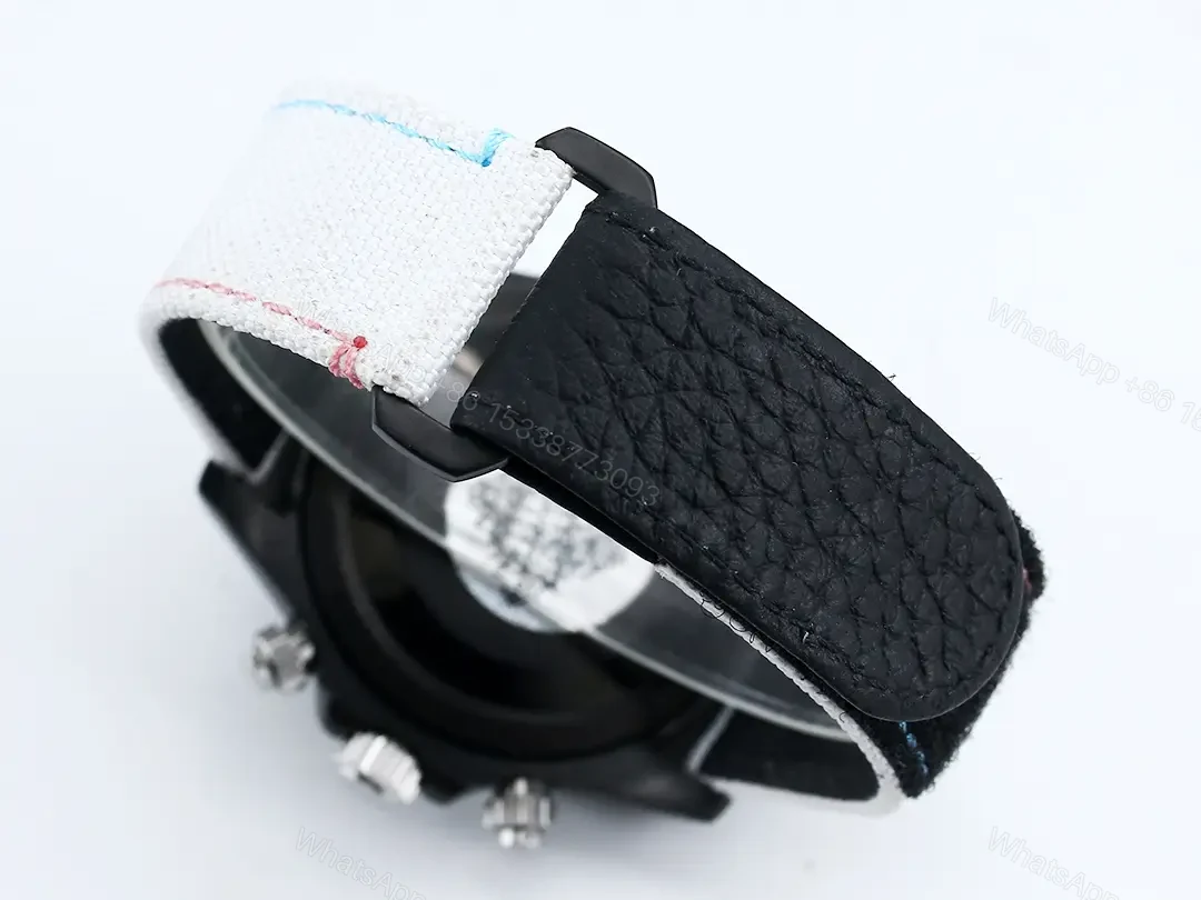 View 8 of Rolex Daytona Rainbow Skeleton White Strap replica 43MM Fabric Strap Edition RG-DAYTONA-RAINBOW-SKELETON-WHITE-STRAP-43