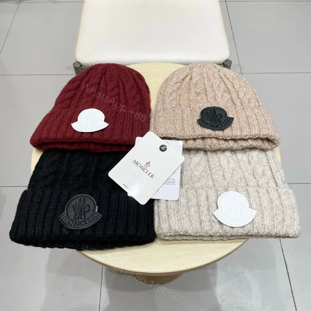 View 4 of Beige Cable Knit Beanie with Signature Patch Essential Warmth