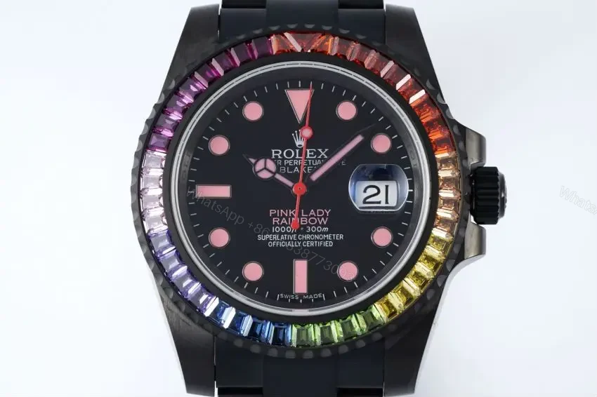 View 2 of JB Factory Clean Factory RA Factory Pink Rainbow Rolex Submariner