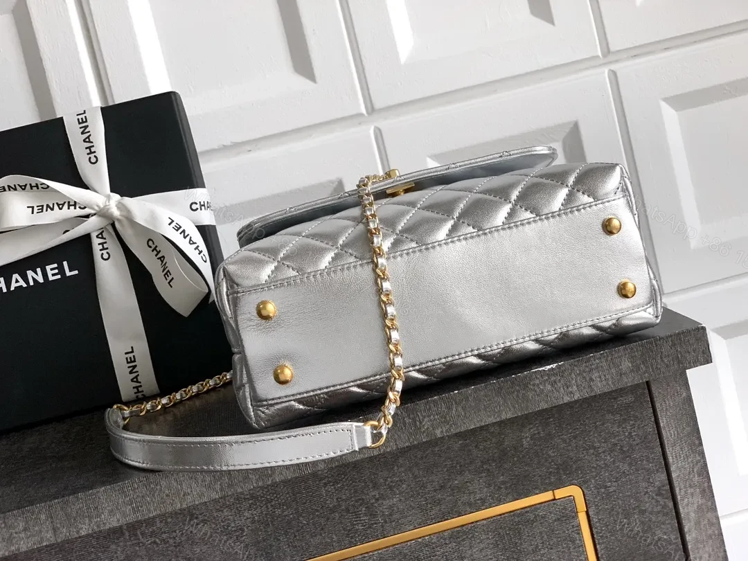 View 2 of Quilted Metallic Handbag: Structured Glamour, All-Day Confidence