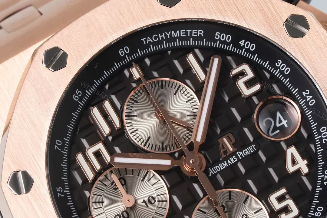 View 4 of JH Factory Audemars Piguet Royal Oak Offshore Rose Gold Steel Bracelet Watch with Exclusive 4404 Chronograph Movement