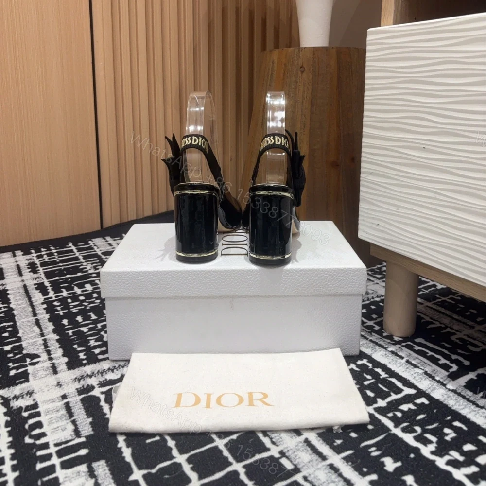 View 5 of 高仿Dior*Miss系列KDV272露跟蝴蝶結高踭鞋黑色免檢版