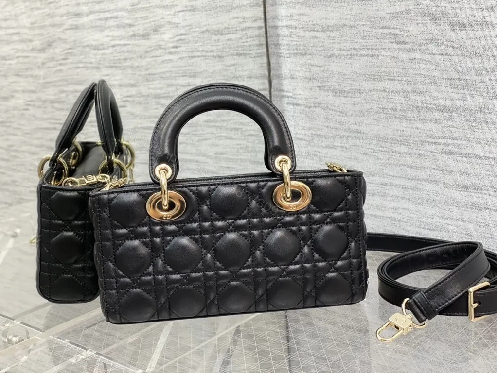 View 4 of Chic Quilted Mini Satchel: Gold Hardware Designer-Inspired Bag