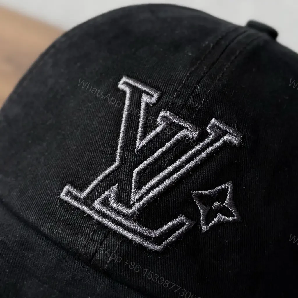 View 4 of Black Cotton Cap, Subtle Luxe, Designer-Inspired Cap