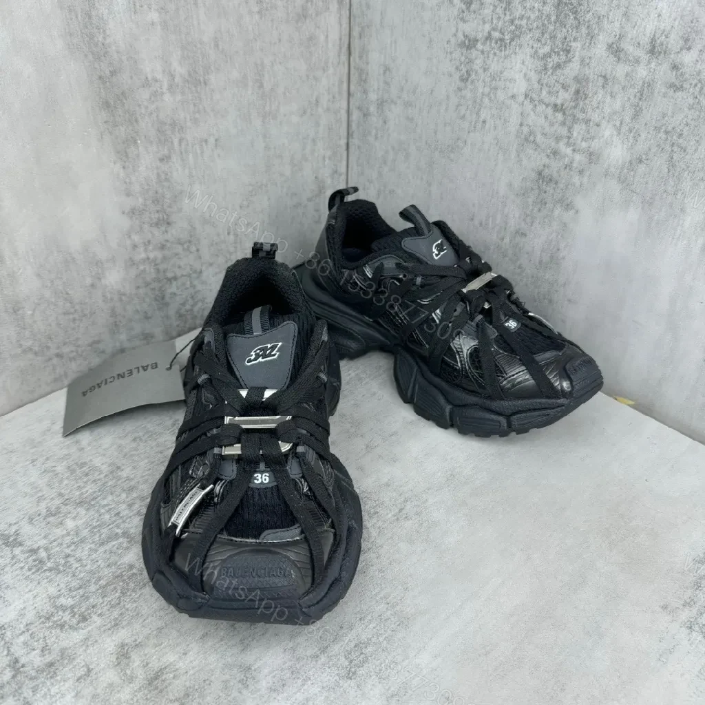 Black Premium Knit-Upper High-Tops with Straps and Hardware — view 1