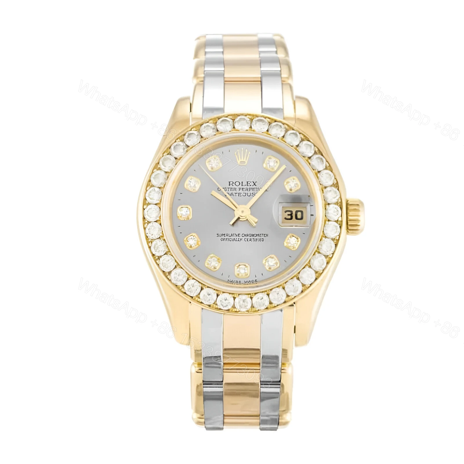 Rolex Tridor Pearlmaster Ladies Gold & Diamond 80298-0048 Replica — view 1