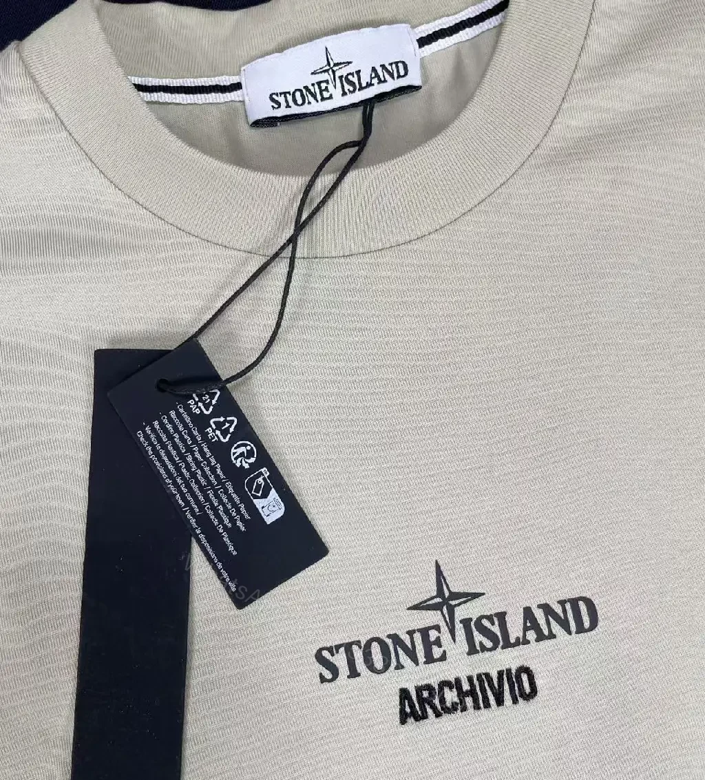 View 6 of Stone Island Archive-Inspired Minimalist Logo Tee: Subtle Comfort