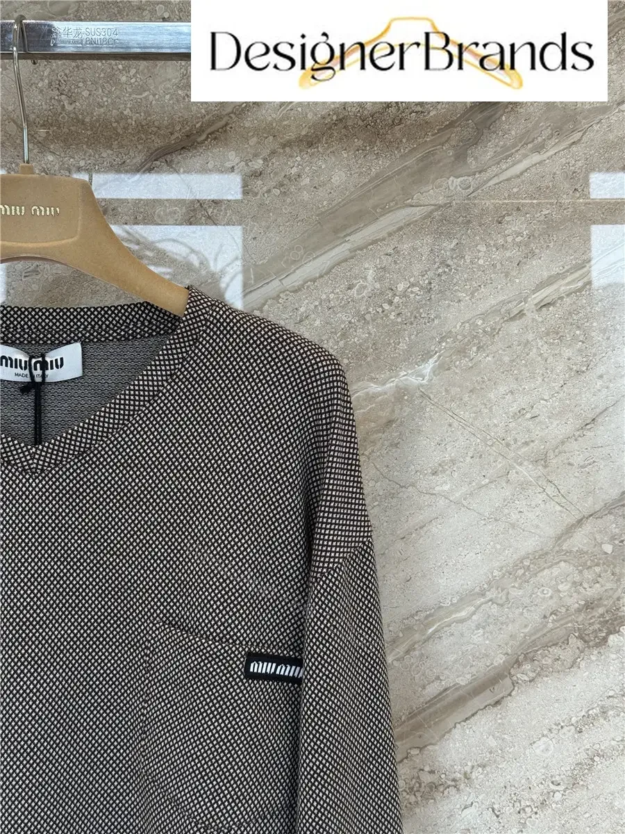 View 4 of Miu Miu Jacquard Jersey Long-Sleeved T-Shirt
