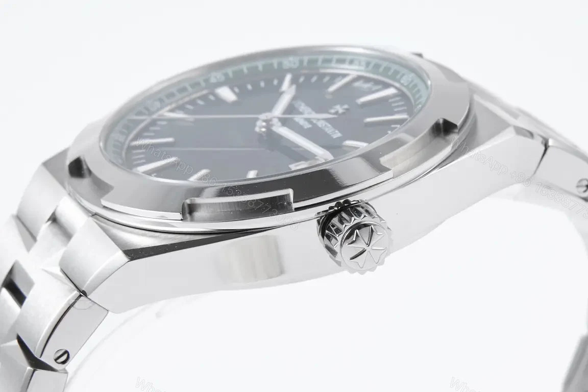 View 5 of JJ Factory Vacheron Constantin Overseas Ultra-Thin Stainless Steel Watch with Green Dial and Date Display