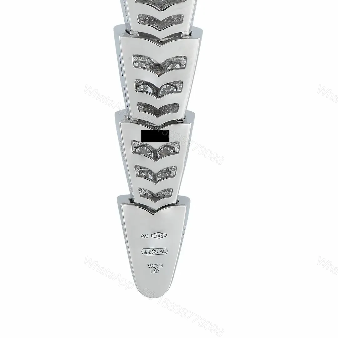 View 6 of 18k White Gold Bulgari Serpenti Full Pave Diamonds Necklace