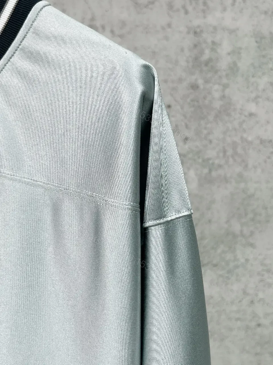 View 9 of Metallic Silver Balenciaga-Style Jersey: Bold Graphic, Relaxed Fit