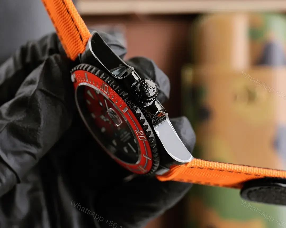 View 5 of Best Rolex DIW Submariner Orangereplica 4oMM Orange Velcro Strap Edition RG-DIW-SUB-ORANGE-VELCRO-40