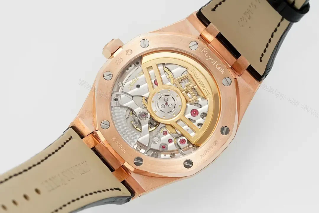 View 9 of Audemars Piguet Royal Oak 15510 Watch 41MM Rose Gold Case Black Dial Black Leather Strap Ultimate Edition AP-RO-15510-RG-BLK-LTH-41