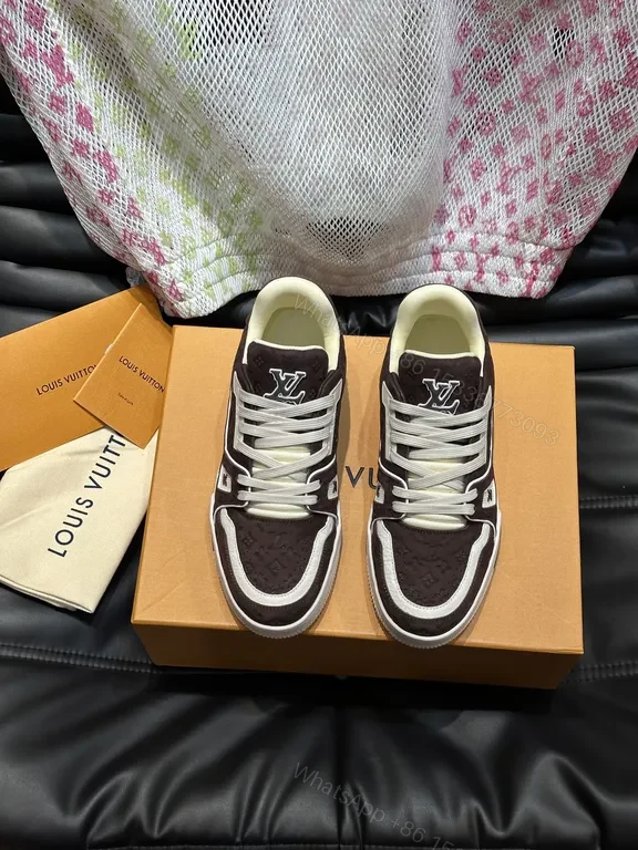 Bold Textured High-Top Sneakers with LV Detailing — view 1