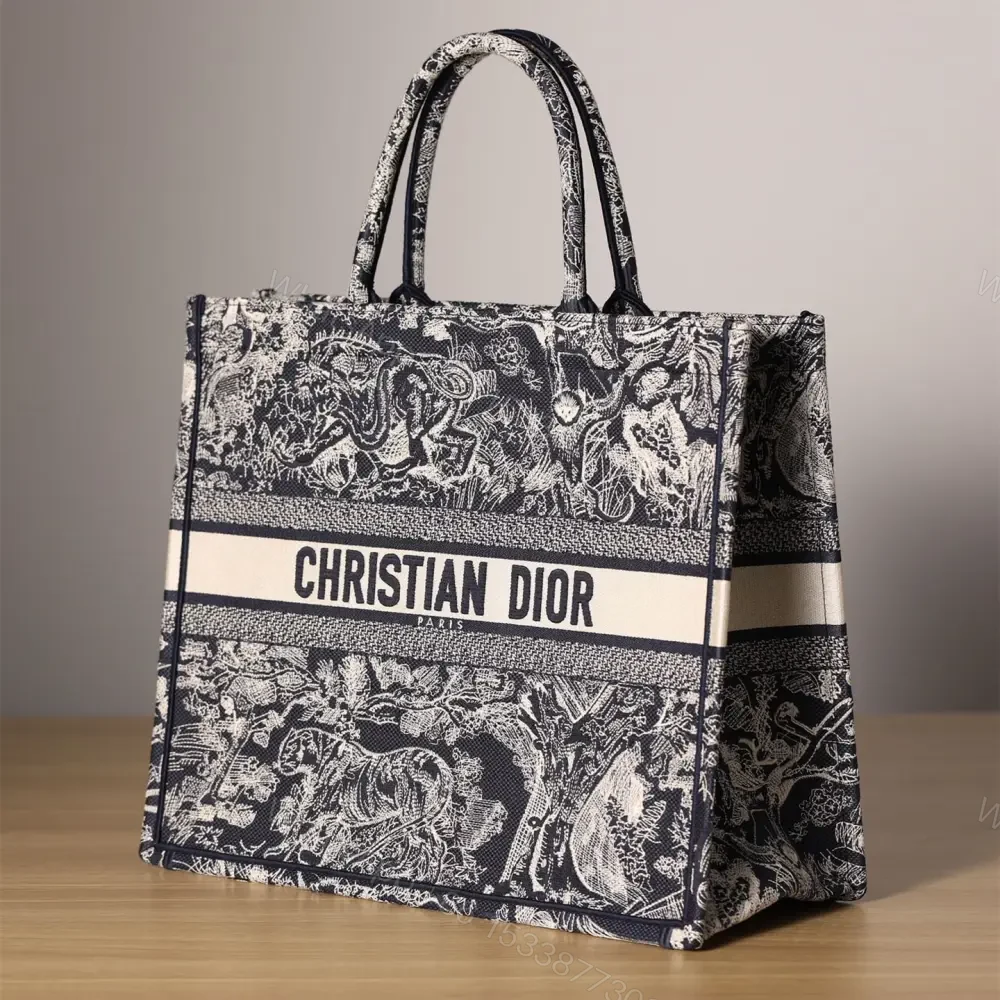 View 3 of 高仿Dior*BookTote系列藍色茹伊手袋L