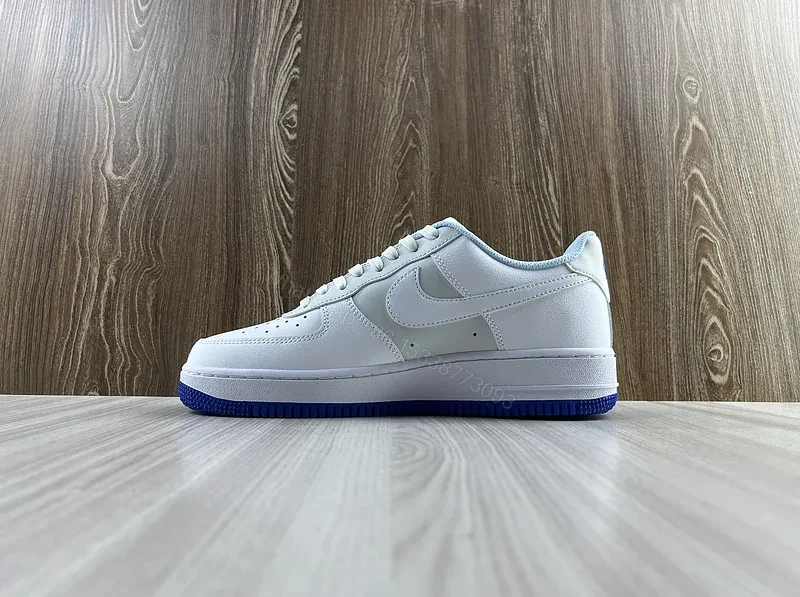 View 5 of Minimal White + Leather + Nike Low-Profile + Ultramarine Outsole Sneaker