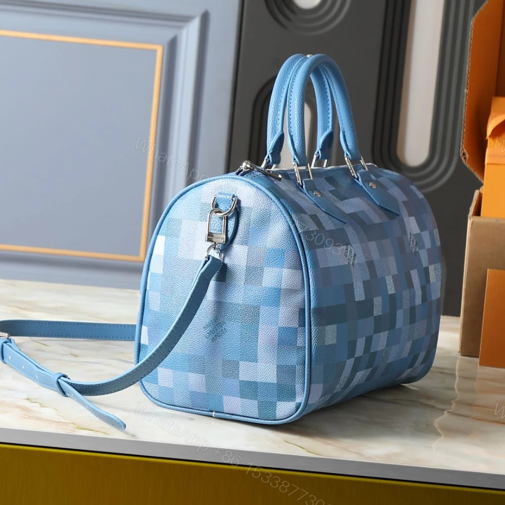 View 5 of Louis Vuitton Speedy 30 Bandoulière Blue 34Cm M28978