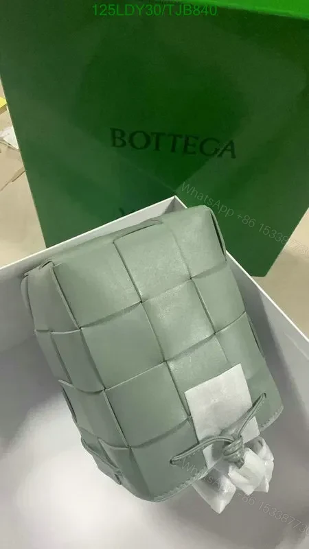 View 5 of Bottega Veneta Small Cross-Body Bucket Bag in Red BVF4722