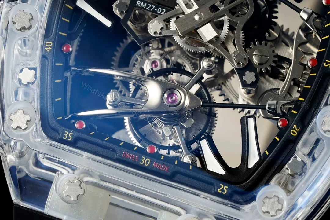 View 5 of Richard Mille RM56-02 Sapphire Crystal Tourbillon Watch Transparent Skeleton Cable Suspension Movement Premium Edition RM-RM56-02-SAP-TB-CBL