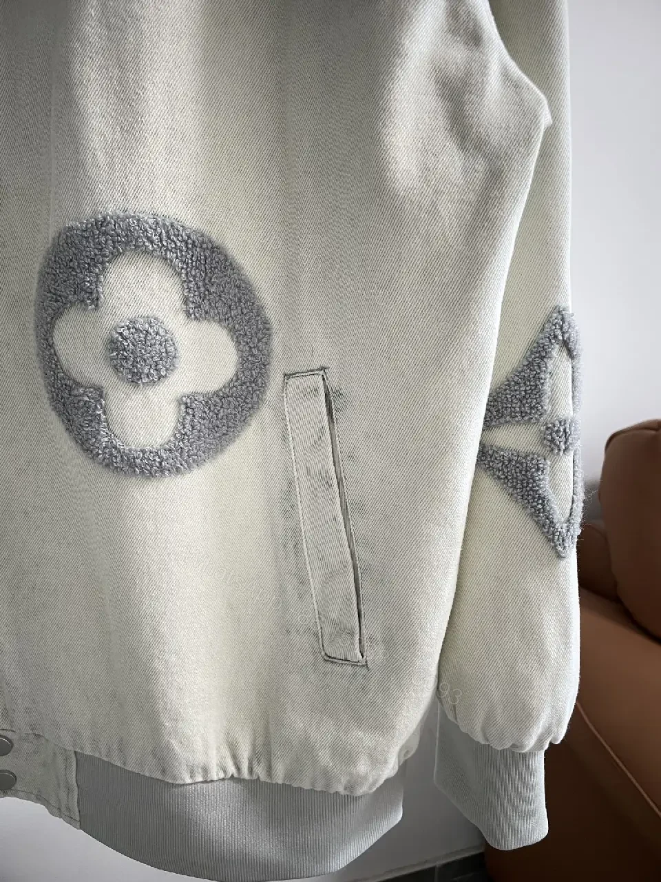 View 7 of Monogram Knit Bomber Jacket, Luxe Casual Modern Edge