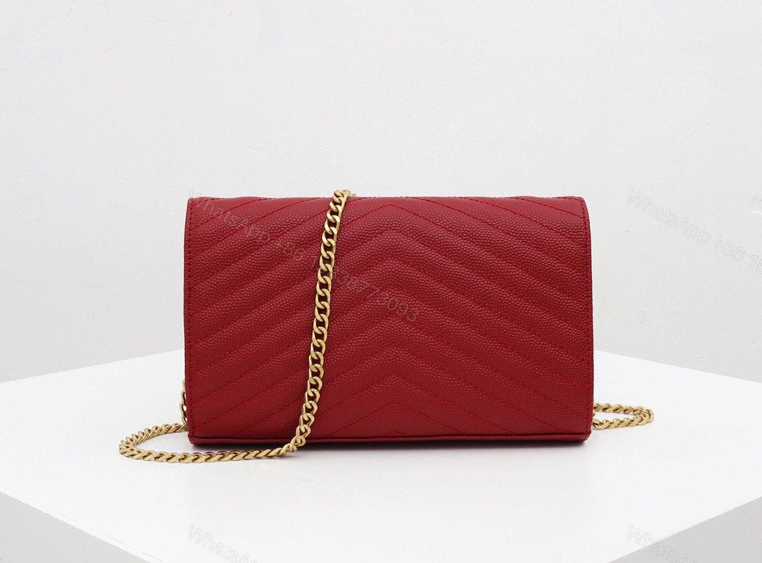 View 9 of Saint Laurent YSL Red Chain Wallet