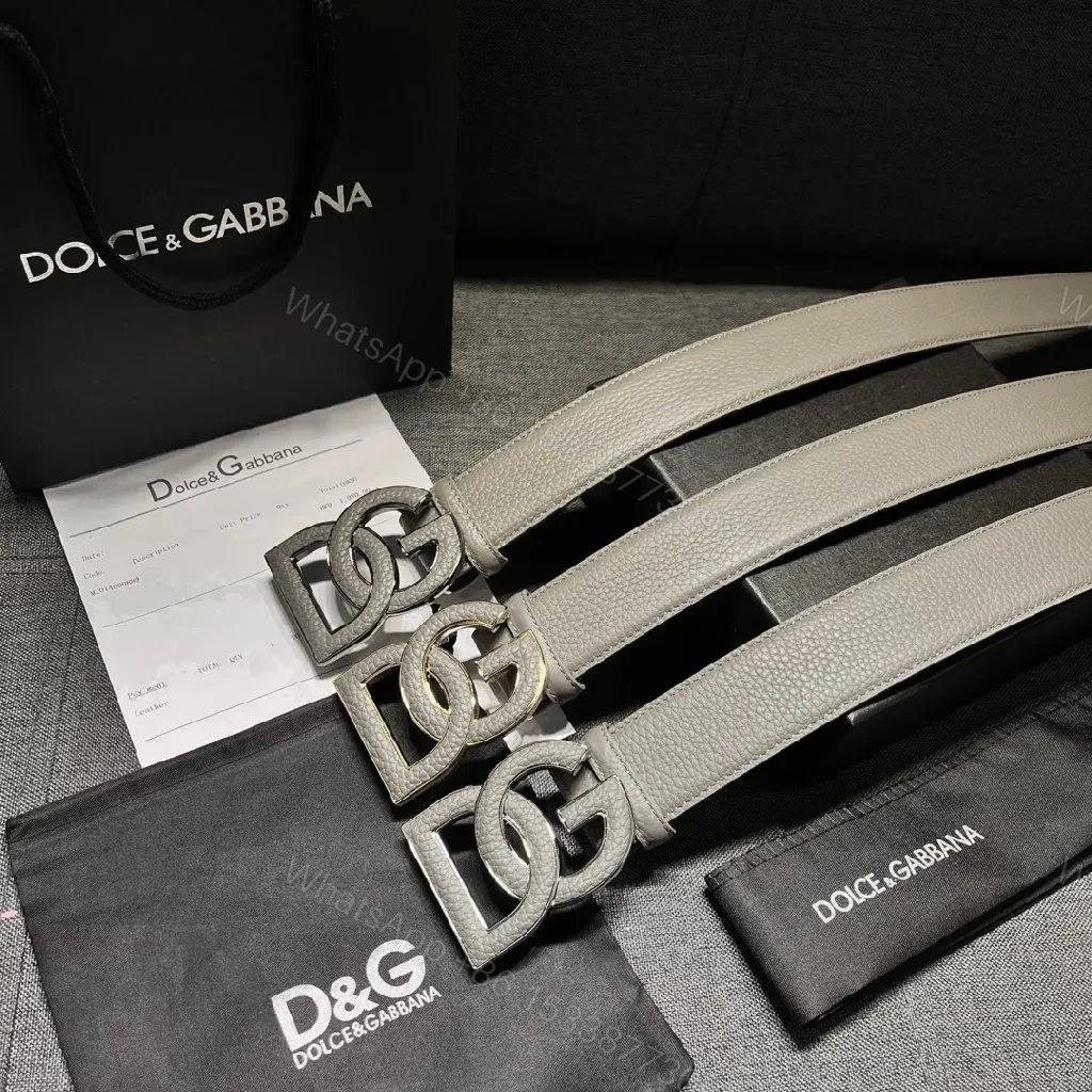 Textured Leather Belt Duo with GG Buckle—Modern Comfort Belt — view 1