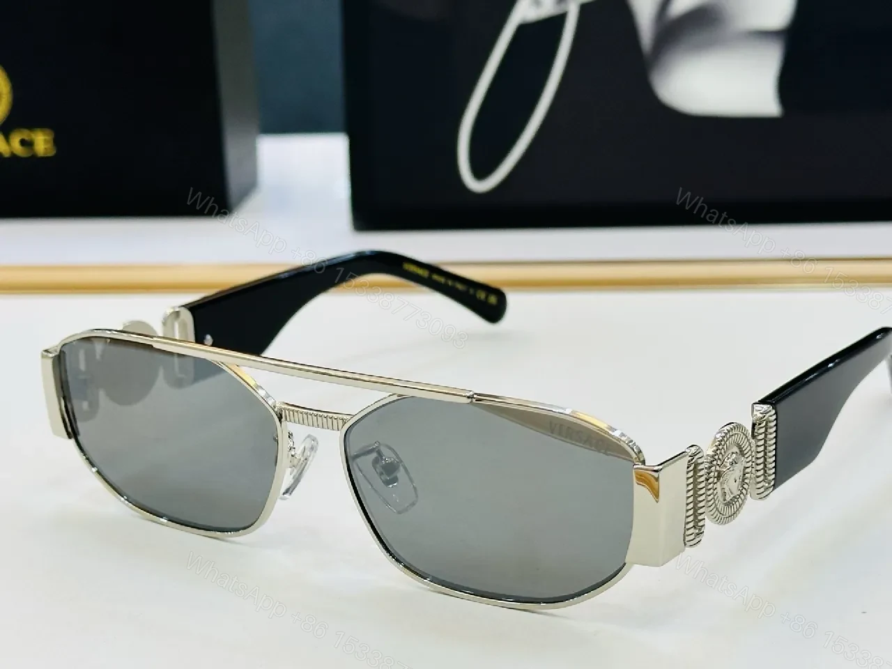 View 6 of Minimalist Metal Sunglasses: Sculpted Temple Detail, Polarized UV Protection