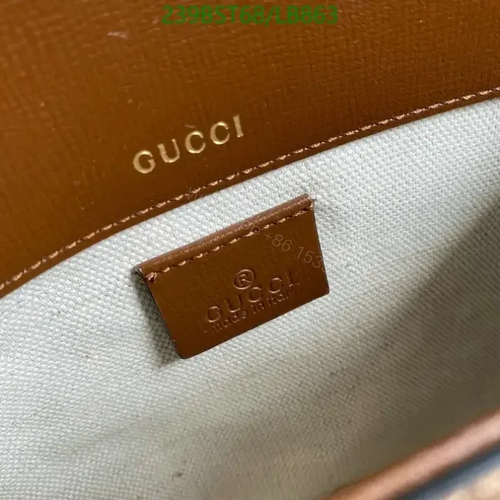 View 7 of Stylish Replica Gucci Brown Horsebit 1955 Bag 1:1 LB8635