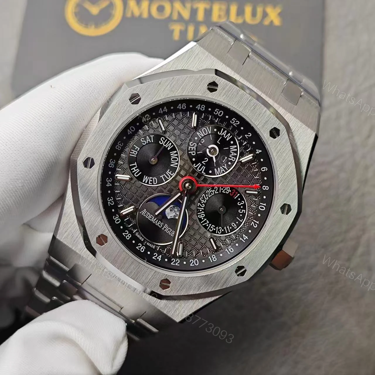 View 3 of Replica Audemars Piguet Royal Oak Perpetual Calendar Gray 26609TI.OO.1220TI.01