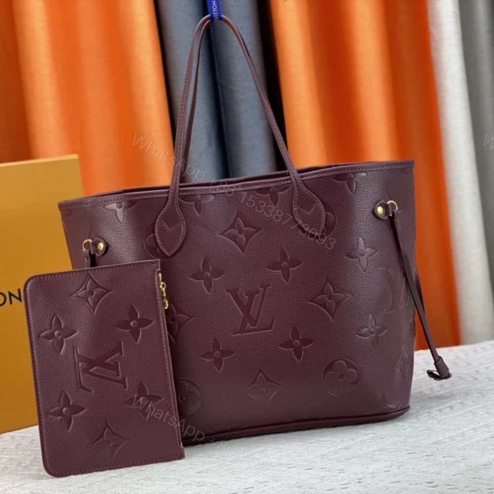 View 2 of Louis Vuitton Neverfull MM Monogram Empreint Wine Red 31Cm M46599