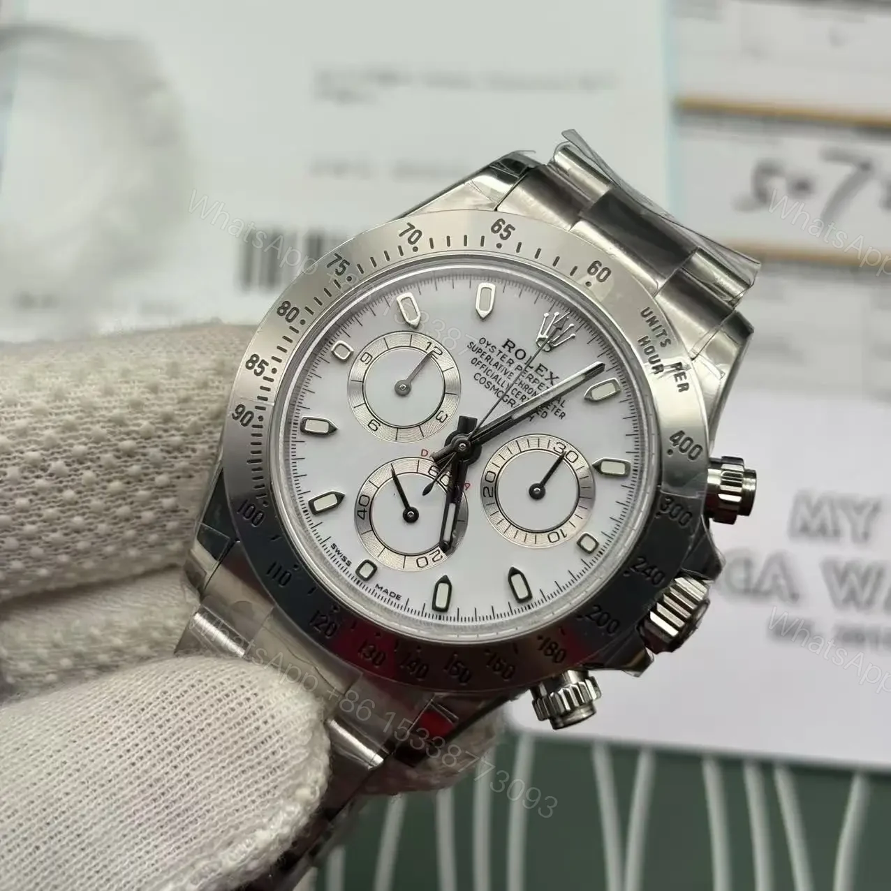View 4 of Replica Silver Rolex Daytona Swiss Clone model 116520