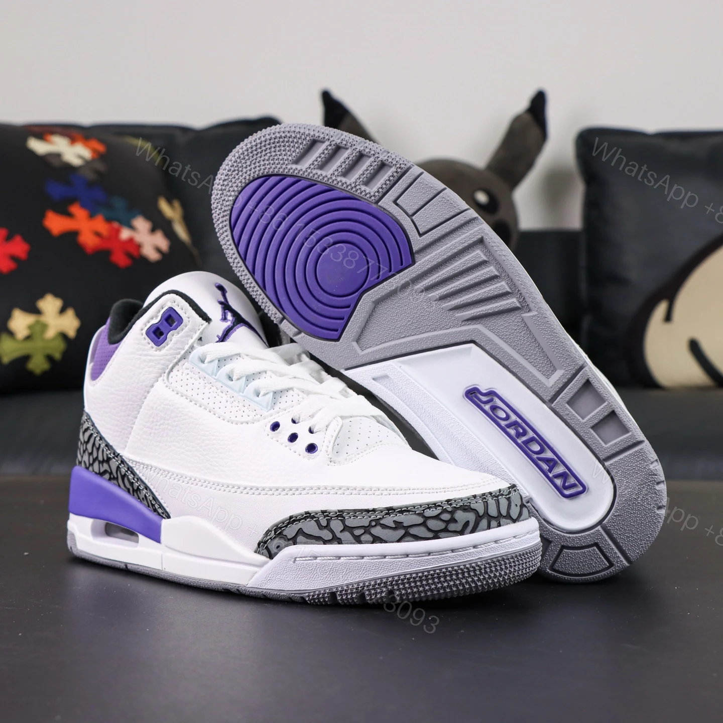 View 3 of Air Jordan 3 Retro Dark Iris Replica