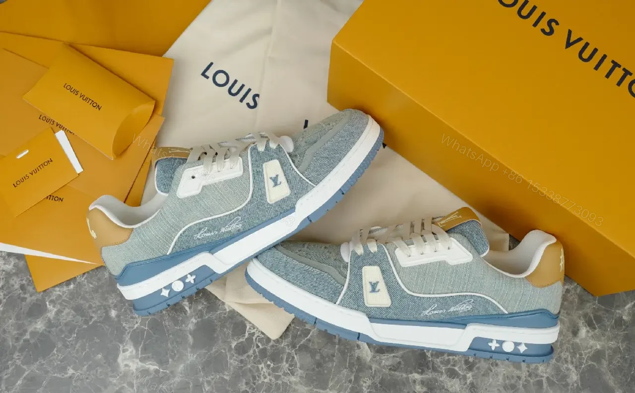 View 5 of Blue-Gray Denim Low-Top Cushioned Sneaker