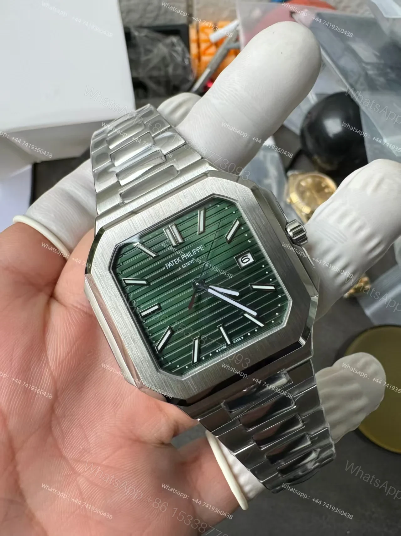 View 4 of Patek Philippe Super Clone Cubitus 5821/1A-001 Green Dial 45MM
