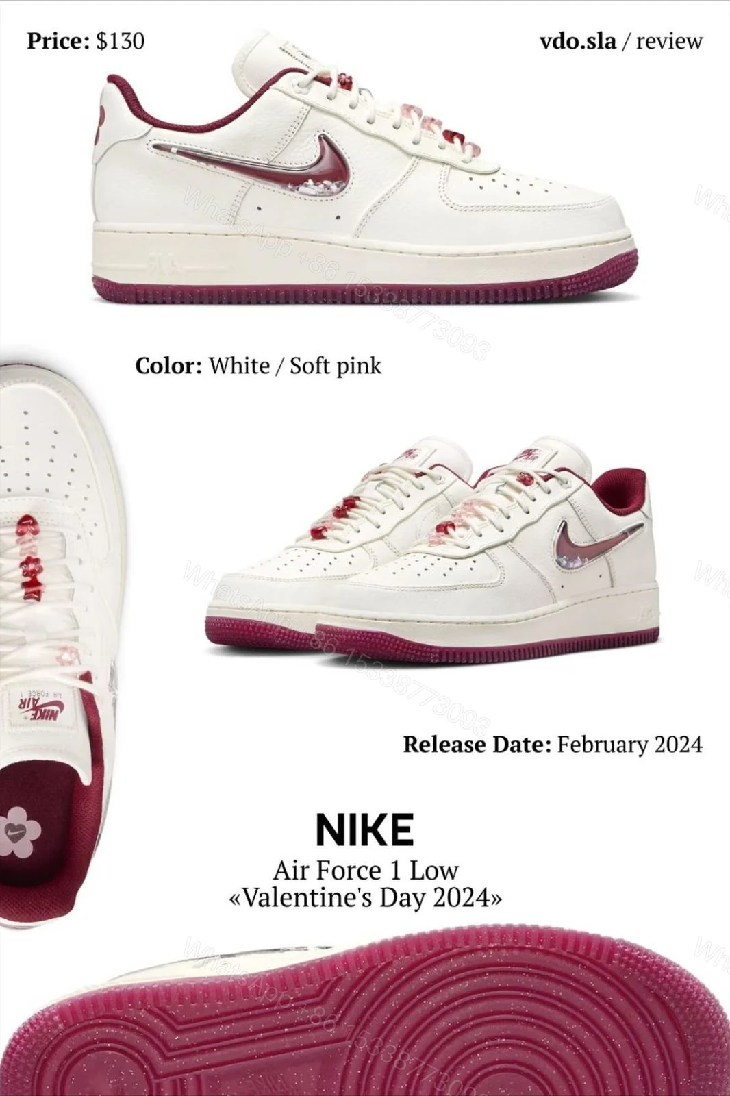 View 7 of First Copy Nike Air Force 1 Valentine 2025 Edition