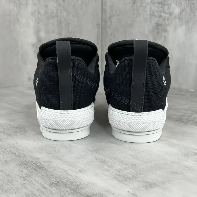 View 3 of Modular Stitch Runner: Black Canvas High-Tops with Dior-Inspired Accents
