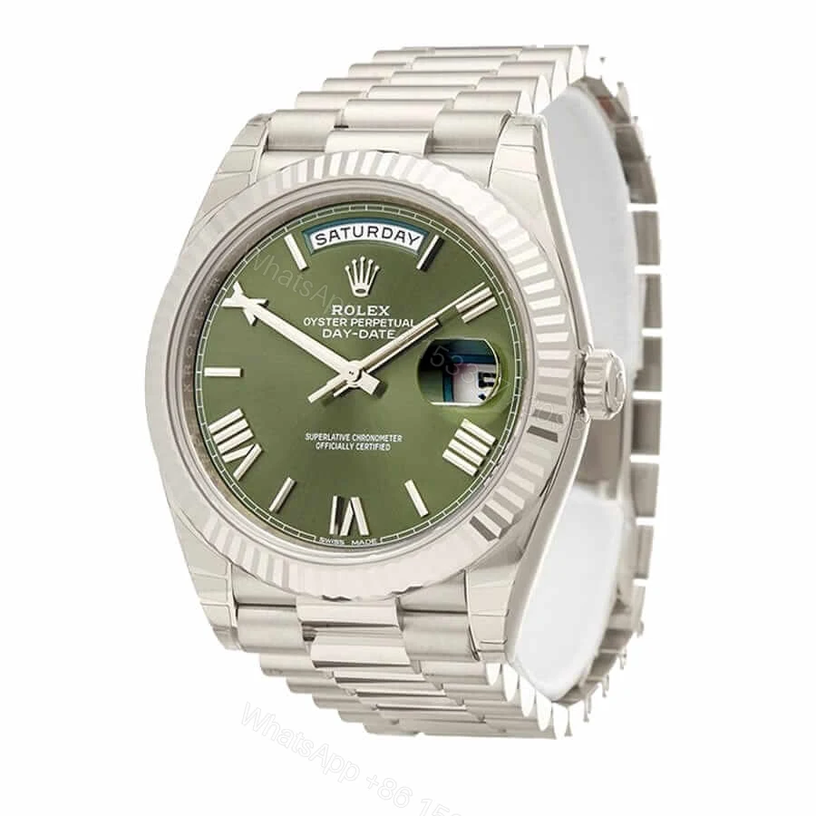 View 2 of Rolex Day-Date 40 228239 Super Clone : 40mm White Gold Olive Green Dial