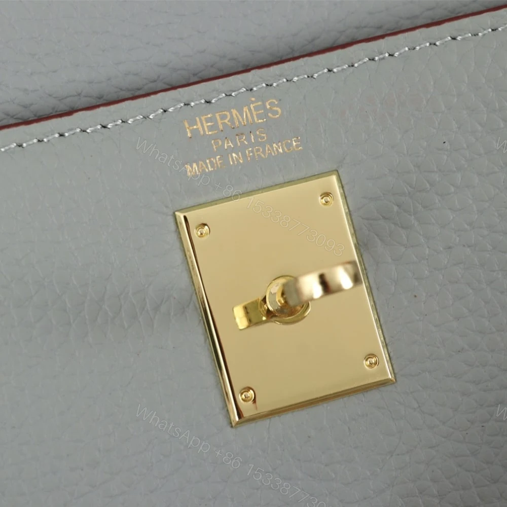 View 6 of Hermes Kelly 25 Togo Handbag Gris Mouette 25Cm