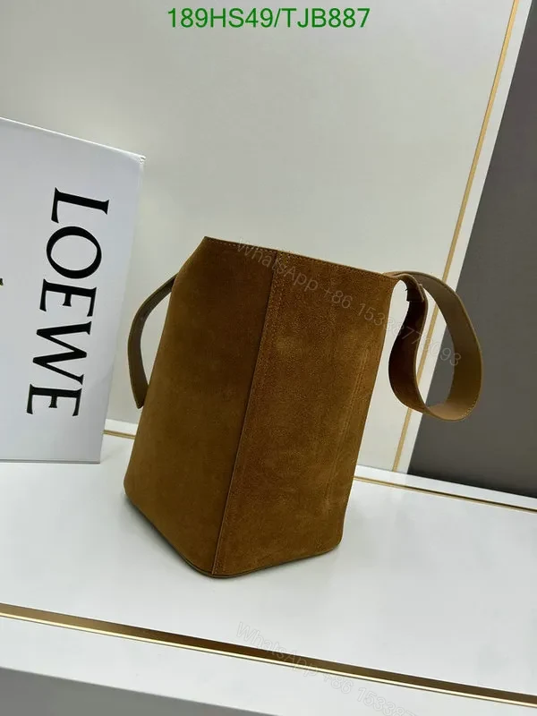 View 13 of Loewe Tobacco Pebble Bucket Bag crafted from Suede Calfskin EA5287